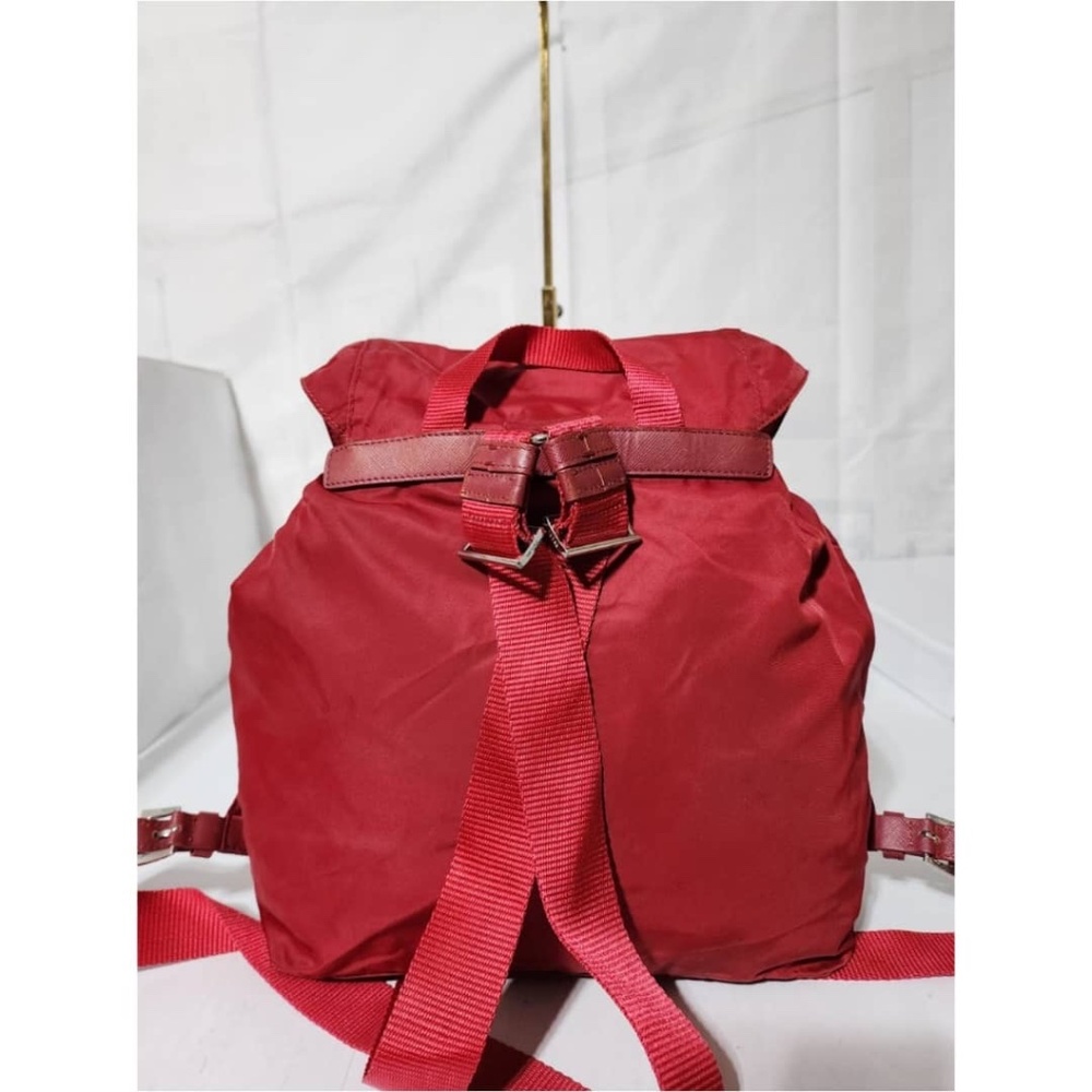 Authentic PRADA Tessuto Nylon Vela Medium Backpack Red - Picture 4 of 14